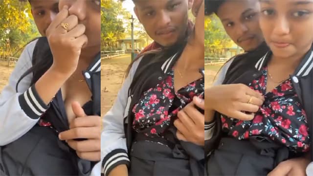 Horny Sweet School Girl – Boobs Outdoor Play MMS